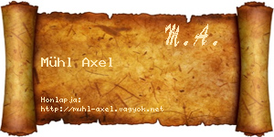 Mühl Axel névjegykártya